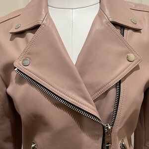 All Saints Mauve Leather Jacket